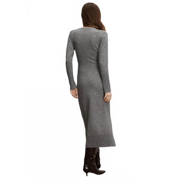 NEW VERONICA BEARD salomez knit dress in heather grey - Picture 3 of 5